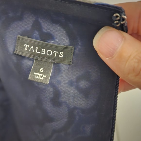 Talbots Tapestry Geometic A-Line Pleated Skirt Sleeveless Dress | Size 6 - Picture 6 of 6